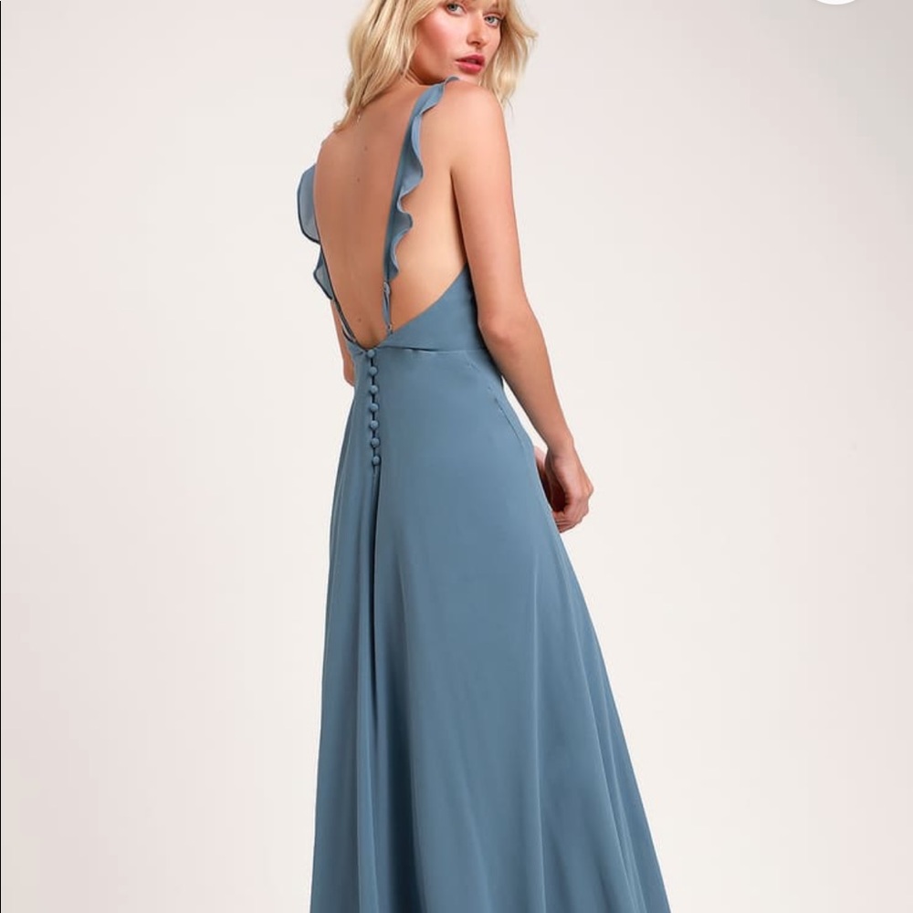 Lulus Dusty Blue Maxi Dress